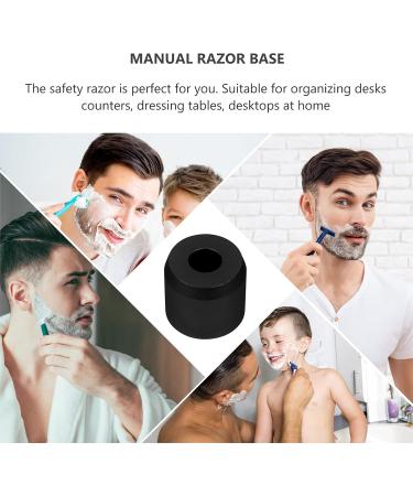 Beaupretty Shaving Brush & Metal Razor Stand for Men - Double-Sided Manual Razor & Shavemate Mini Facial Razor - Compact & Stylish 3.8x3.3cm Black Design - Buy Online on GoSupps.com