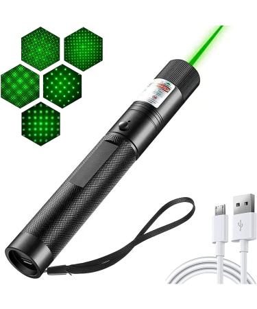UNBIU Long Range Pointer High Power, Green High Power Pointer Flashlight for Adjustable Focus Green Pointer for Night Astronomy Outdoor Camping Hunting and Hiking,USB Rechargeable