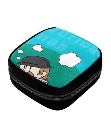 GIAPB Period Bag Sanitary Napkin Storage Bag Pad Holder for Period Makeup Pouch Book Blue Background Color2159