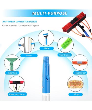 Window cleaning pole 3 12m extendable window cleaning kit window cleaning pole steel buckle fixing easy to install with 20m water supply hose 50cm water hole large brush head Roof Cleaning Tools 5m(16ft)-55cm - Buy Online on GoSupps.com