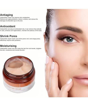Grospe Astaxanthin Face Cream Anti Aging Moisturizing Quick Absorption Moisturizing Antioxidant Facial Cream Reduce Wrinkles Shrink Pores Skin Care 50g - Buy Online on GoSupps.com