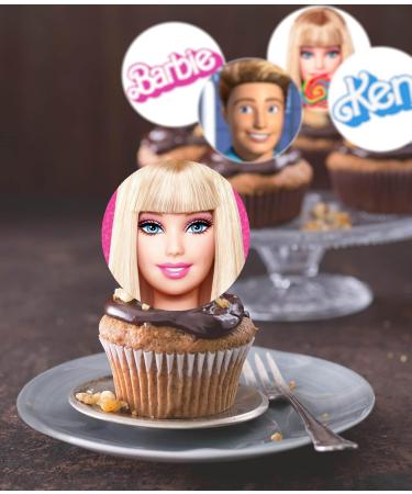 24 Pre-Cut Barbie 3 Edible Cupcake Toppers - Perfect for Birthday Parties & Ken Decorations | International Shipping Available - Buy Online on GoSupps.com