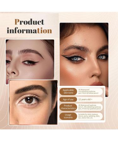 Magic Eyebrow Pencil 4-Head Precision Eyebrow Pencil 3D Waterproof Microblading Eyebrow Pencil Waterproof Natural Fine Stroke Magic Eyebrow Pencil Microblade Precision Eyebrow Pencil for Women Light Brown - Buy Online on GoSupps.com