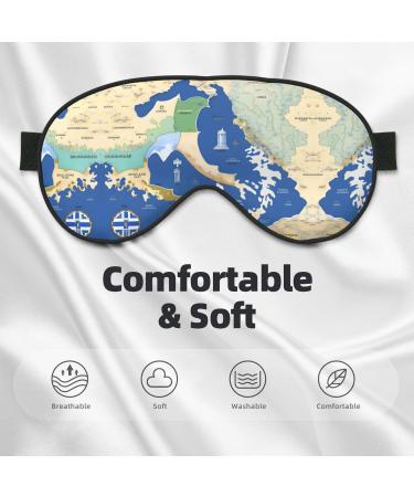 Greece Map Print Unisex Sleep Mask - Double-Sided Eye Mask for Sound Sleep & Skin Care - Buy Online on GoSupps.com