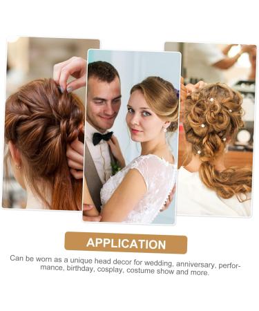 Housoutil 1 Set Wedding Hair Comb Hair Barrettes Hair Clips Bridal Tiara Wedding Bun Comb Pearl Hair Comb Pearl Hair Clip Rhinestones Bride Hair Accessories Copper Wire - Buy Online on GoSupps.com