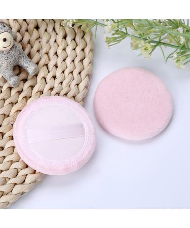 Frcolor 10Pcs Washable Velour Face Powder Puff for Foundation Makeup - Pink Cosmetic Tool with Ribbon - Ideal for All Skin Types - Buy Online on GoSupps.com