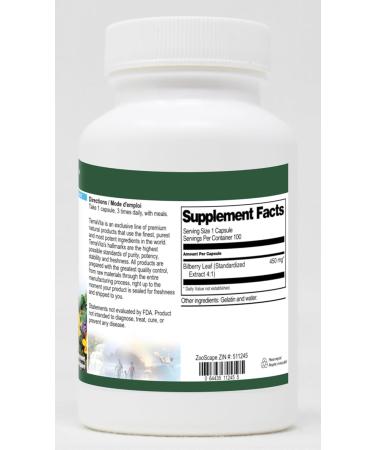 Extra Strength Bilberry Leaf 4:1 Extract - 450 mg (100 Capsules ZIN: 511245) - 3 Pack - Buy Online on GoSupps.com