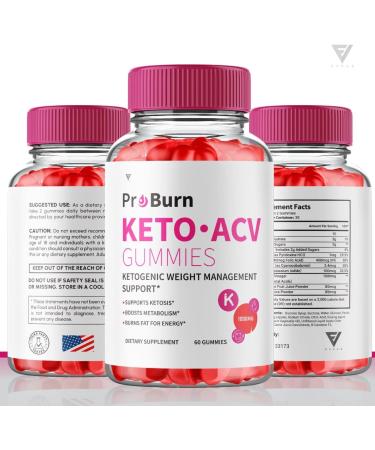 Pro Burn Keto ACV Gummies - Advanced Weight Loss Formula with Apple Cider Vinegar, Beet Root Juice, Folate, B12 - 2 Pack (120 Gummies) - Buy Online on GoSupps.com