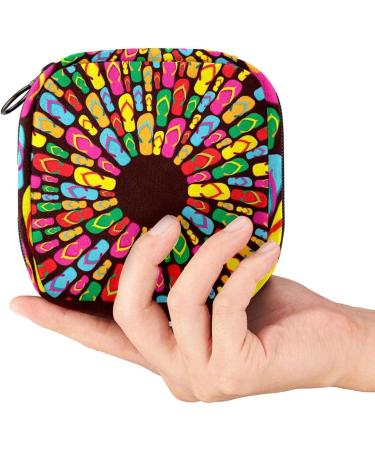 Portable Sanitary Napkin Storage Bag for Women | Flip Flops Pattern Menstrual Cup Pocket - Perfect for Teen Girls - Buy Online on GoSupps.com