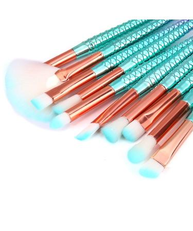 Premium 11-Piece Mermaid Makeup Brush Set for Women | Professional Face & Eyeshadow Brushes - Free Shipping Worldwide - Buy Online on GoSupps.com