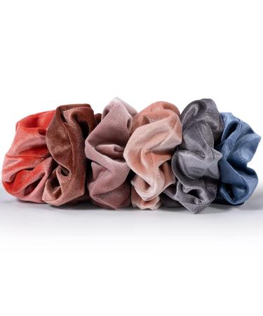 Rainspire Velvet Big Hair Scrunchies 6 Pack - Soft Hair Ties for Women/Girls in Light Colors - Perfect Hair Accessories for All Hair Types - Buy Online on GoSupps.com