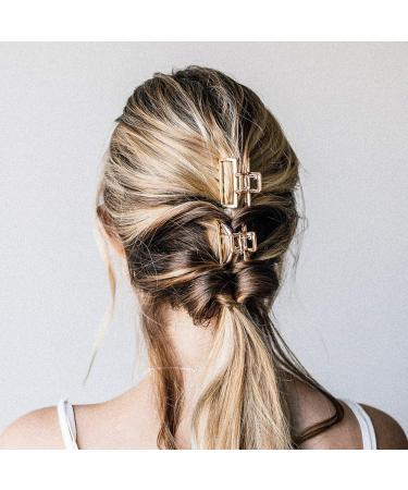 GLITZFAS 2-Piece Metal Hair Claws Set - Stylish Hair Grippers & Clips for Women & Girls (Silver) | International Shipping - Buy Online on GoSupps.com