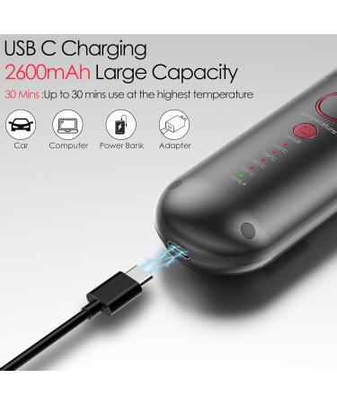 JMFONE Cordless Mini Hair Straightener Brush - USB Rechargeable Travel Flat Iron & Hot Comb for Quick Heat - Ideal for Home & Outdoor Use - Red & Black - Buy Online on GoSupps.com