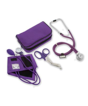 ASATechmed Nurse Starter Kit - Stethoscope, Blood Pressure Monitor & More - 18 Pieces (Purple) - Buy Online on GoSupps.com