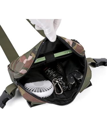 Men's Outdoor Water Resistant Chest Bag with Phone Holder - Tactical EDC Utility Pack for Running, Cycling, Hiking - Camo - Buy Online on GoSupps.com