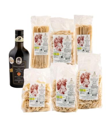 Albacara Bio Box-EVO Oil Grandfather Giovanni and Mediterranean pasta with ancient grains from Sicily