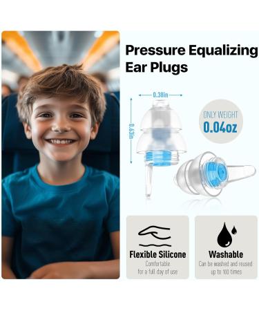 Best Ear Plugs for Kids (6-12 yrs) - Airplane Ear Pressure Relief & Noise Cancelling - Comfortable 25dB Ear Protection in Navy - Buy Online on GoSupps.com