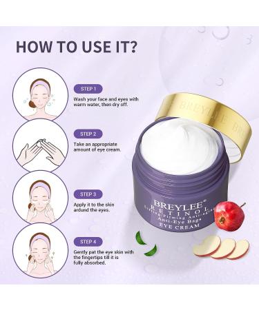 Breylee Retinol Eye Cream - Reduce Puffy Eyes, Dark Circles & Wrinkles, Firm Eye Skin - Natural Extracts - Buy Online on GoSupps.com