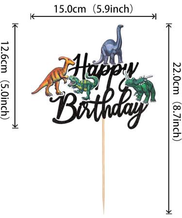 Dinosaur Cake Toppers - 1 Piece Roar Rex for Kids Birthday & Baby Shower Party Decorations - Black Dinosaur Theme - Buy Online on GoSupps.com
