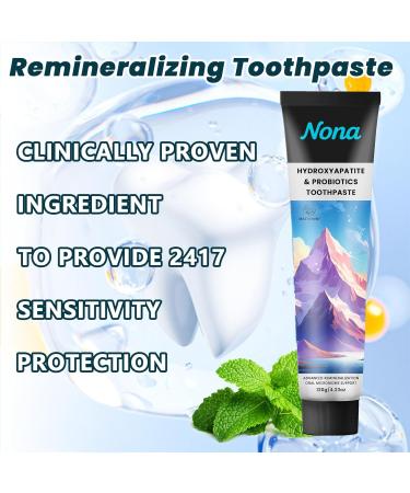 Nano Hydroxyapatite Toothpaste with Bamboo Charcoal & Probiotics Fluoride-Free Formula for Remineralizing Enamel Sensitive Relief & Whitening Natural Peppermint for Fresh Breath (2pcs) - Buy Online on GoSupps.com
