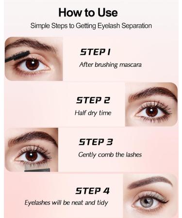 Eyelash Comb | 2024 Upgraded Eyelash Separation Tool - Reusable Brush Separator with Non-slip Handle & Curved Design | Perfect for Mascara & Makeup - SZ9-088 - Buy Online on GoSupps.com