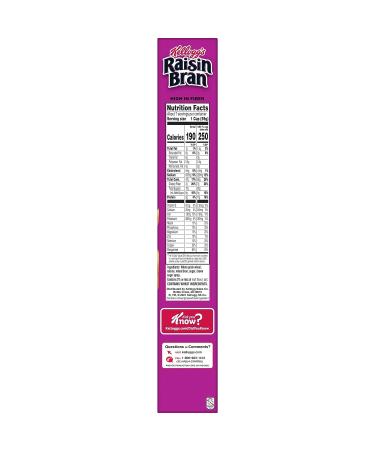 Kellogg's Raisin Bran High-Fiber Cereal 16.6oz Box - Heart Healthy Breakfast Cereal - Buy Online on GoSupps.com