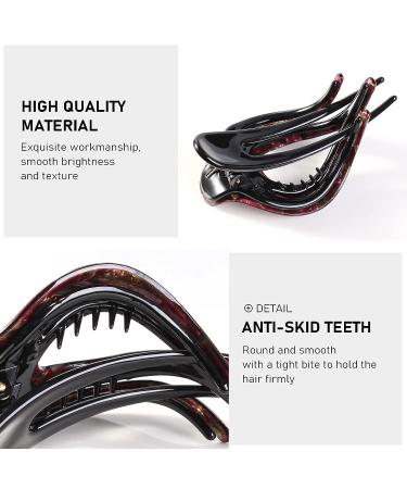 Mistofu 3-Piece French Curved Hair Clips Set | No Slip Strong Grip | Extra Large Clips for Thick Hair | Multicolor A - Buy Online on GoSupps.com