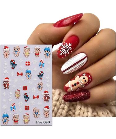 JMEOWIO 6 Sheets Christmas Nail Art Stickers Decals Self-Adhesive Cute Deer Snowflake Winter Holiday Nail Supplies Nail Art Design Decoration Accessories - Buy Online on GoSupps.com