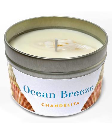 Chandelita Sea Breeze fragrance candle with mussels and natural soy wax to meditate and relax from body and mind to enjoy a feeling of well -being.