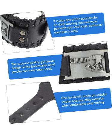 CALLARON 2pcs Wristband Woven Bracelets Black Wristlet Men Gothic Braided Leather Bracelet Charm Braclets Mens Black Bracelets Mens Bracelets Mens Leather Pirate Man Zinc Alloy Accessories 28X3.8X1CMx3pcs Blackx3pcs - Buy Online on GoSupps.com