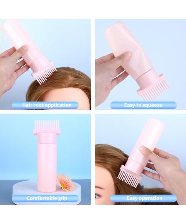 Root Comb Applicator Bottle 6oz | Hair Dye & Scalp Treatment Brush with Graduated Scale - Pink - Buy Online on GoSupps.com