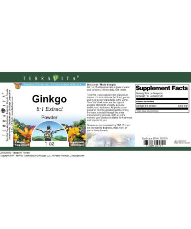 Ginkgo 8:1 Powder (1 oz ZIN: 520218) - 3 Pack - Buy Online on GoSupps.com