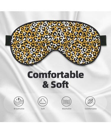 Leopard Print Sleep Eye Mask | Soft Blindfold with Elastic Strap for Travel & Night Sleeping - Buy Online on GoSupps.com