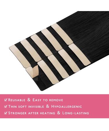 Salife Tape Extensions - Real Hair Deep Black 10pcs 20g 30cm Invisible Extensions for Girls - Buy Online on GoSupps.com
