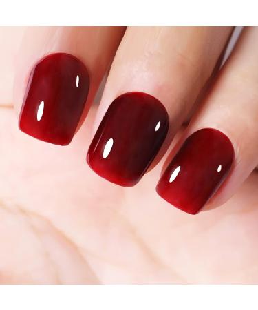 YTD Likomey Nude Gel Nail Polish 15ml - Translucent Berry Red Sheer UV Gel - 0.50 Fl Oz - Buy Online on GoSupps.com