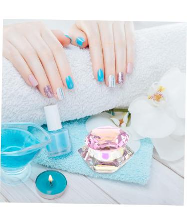 Beavorty 1pc nail art crystal cup manicure care tools nail powder mixing cups containers with lids nail dappen dish clear nail polish nail art cups hexagon cup crystal art glass Variety 7.5x6cm Pink - Buy Online on GoSupps.com