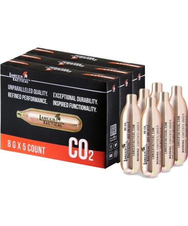 Lancer Tactical 8g CO2 Cartridge Charger for Airsoft Guns & Seltzer Water - 5 Count, Pack of 3 - Buy Online on GoSupps.com