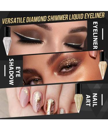 Liquid Glitter Eyeliner Colorful Set Long Lasting Waterproof Makeup Eyeliner Metallic Shimmer Pigment Liquid Eye Liner Pen Quick Drying High Pigmented Sparkle Eyeshadow - Buy Online on GoSupps.com