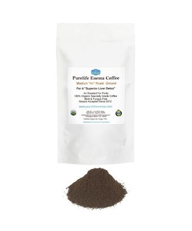 PureLife Enema Coffee- 1 Lb - Organic Gerson Specific - Ground - Mold & Fungus Free - Air Roasted Medium / Shipped Fresh- American Owned and Operated Since 2012