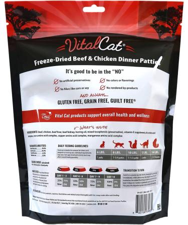 Vital Essentials Freeze Dried Cat Food 8 oz - Beef & Chicken Dinner Patties - Buy Online on GoSupps.com