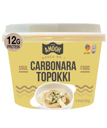 Samjin Amook Tteokbokki Fish Cake & Rice Cakes (Carbonara / 2 packs / 9.8oz) - High Protein Creamy Cheesy Korean Food. Instant Healthy Asian Meal. Alternative To Ramen and Noodles. 4.9 Ounce (Pack of 2)