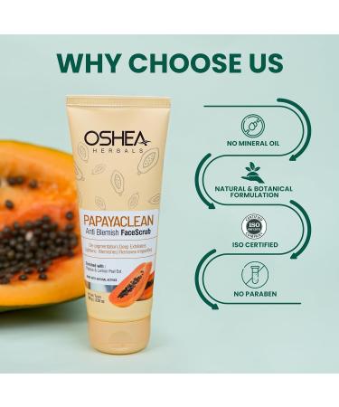 Herbals Papayaclean Anti Blemish Face Scrub - Exfoliating Papaya & Lemon Peel Extracts for All Skin Types | 100g - Removes Dark Spots & Impurities - Buy Online on GoSupps.com