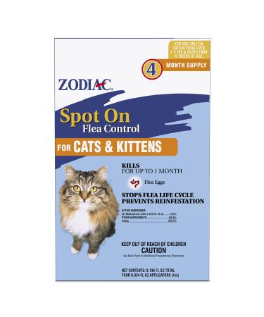 Zodiac Spot On Flea Control for Cats & Kittens 4 Pack