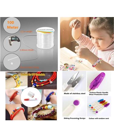 Nylon Elastic String for Jewelry Making - 0.8mm Clear Cord 100M Crystal - DIY Bracelet and Necklace Stretchy Thread - Buy Online on GoSupps.com