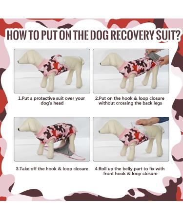 Buy Kuoser Camouflage Dog Body After Surgery - Breathable OP Body for Male & Female Dogs - Alternative to Protective Collar - XS Size in Rosatarn Color - International Shipping Available - Buy Online on GoSupps.com