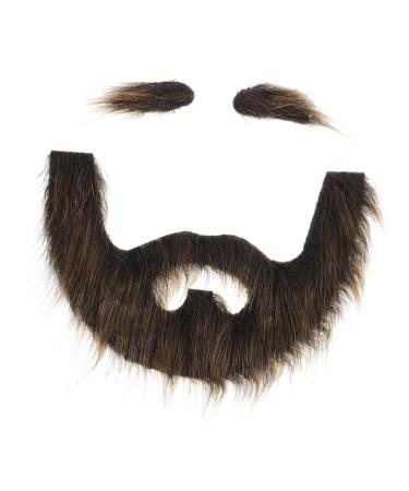DRESSOOS 1 Set Beard Dress up Full Beard Mustache Beards for Costumes Fake Whiskers Brown Beard Plush