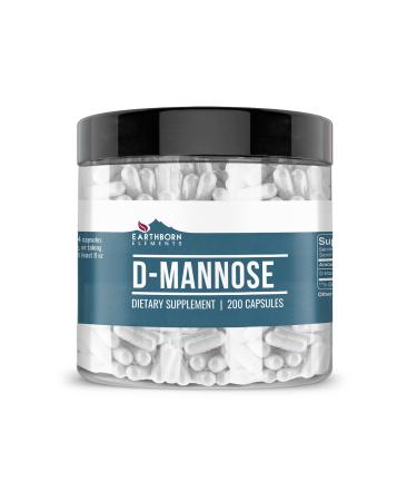 Earthborn Elements D-Mannose 200 Capsules Pure & Undiluted No Additives 50.0 Servings (Pack of 1)