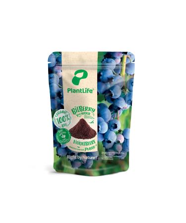 PlantLife ORGANIC Blueberry Powder 150g - Pure Whole Fruit Powder - Raw Food - Vegan - 100% Recyclable