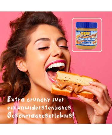PEO's 6 x 340g Crunchy Peanut Butter | Natural Peanut Butter from Roasted Peanut Kernels | Delicious Peanut Paste Full Taste - Buy Online on GoSupps.com
