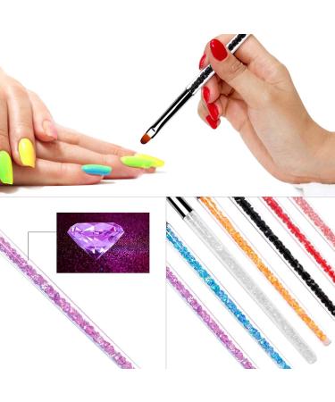 6pcs Nail Art Brush & Dotting Pen Set - Double-Ended Spiral Crystal Tools for UV Nail Art | International Shipping - Buy Online on GoSupps.com